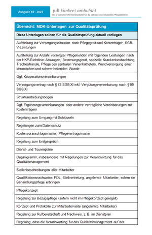 Übersicht MD-Unterlagen